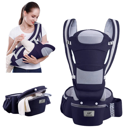 BunBun Wonders™ Ergonomic Baby Carrier with Hipseat – 6-in-1 Front, Back & Side Carry for Newborns & Toddlers