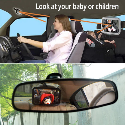 BunBun Wonders™ Baby Car Mirror – Adjustable Rear-Facing Headrest Mirror for Infant Safety