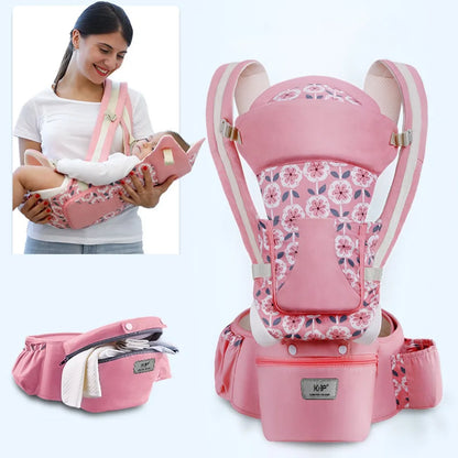 BunBun Wonders™ Ergonomic Baby Carrier with Hipseat – 6-in-1 Front, Back & Side Carry for Newborns & Toddlers