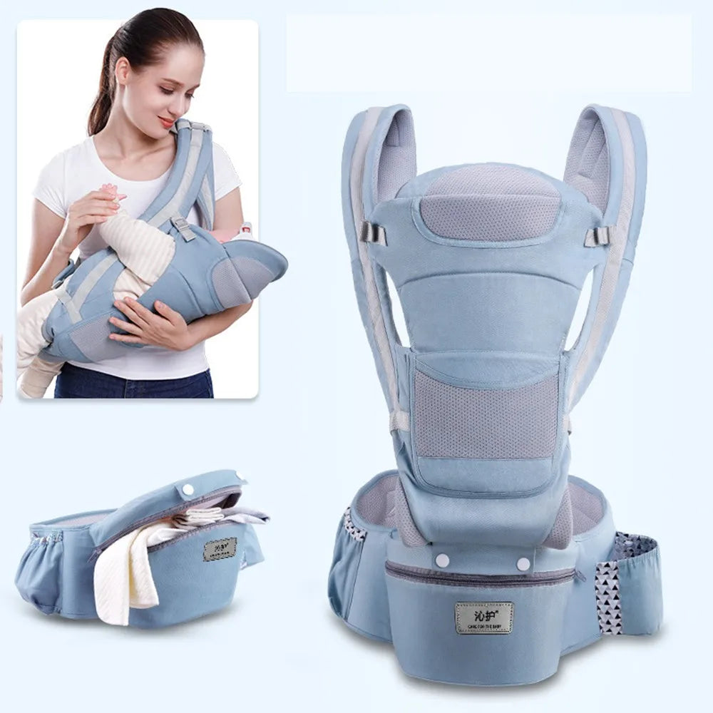 BunBun Wonders™ Ergonomic Baby Carrier with Hipseat – 6-in-1 Front, Back & Side Carry for Newborns & Toddlers