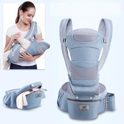 BunBun Wonders™ Ergonomic Baby Carrier with Hipseat – 6-in-1 Front, Back & Side Carry for Newborns & Toddlers