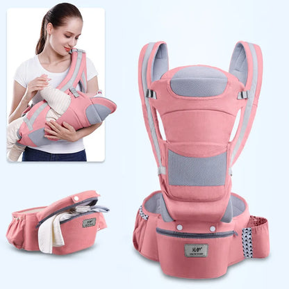 BunBun Wonders™ Ergonomic Baby Carrier with Hipseat – 6-in-1 Front, Back & Side Carry for Newborns & Toddlers