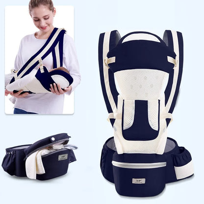 BunBun Wonders™ Ergonomic Baby Carrier with Hipseat – 6-in-1 Front, Back & Side Carry for Newborns & Toddlers