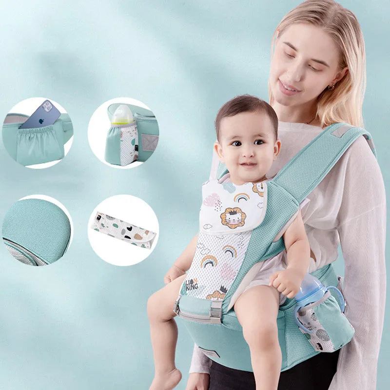 BunBun Wonders™ Ergonomic Baby Carrier with Hipseat – 6-in-1 Front, Back & Side Carry for Newborns & Toddlers
