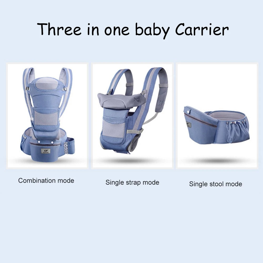 BunBun Wonders™ Ergonomic Baby Carrier with Hipseat – 6-in-1 Front, Back & Side Carry for Newborns & Toddlers