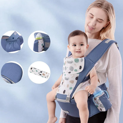 BunBun Wonders™ Ergonomic Baby Carrier with Hipseat – 6-in-1 Front, Back & Side Carry for Newborns & Toddlers