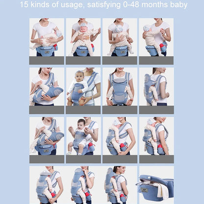 BunBun Wonders™ Ergonomic Baby Carrier with Hipseat – 6-in-1 Front, Back & Side Carry for Newborns & Toddlers